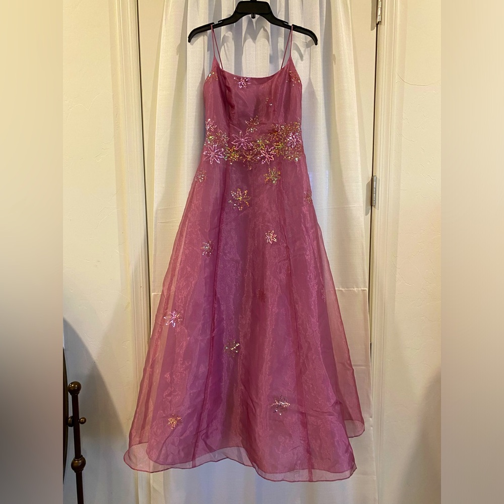 Long lavender iridescent dress